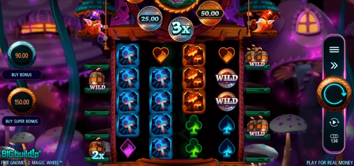 Fire Gnomes 2 Magic Wheel – galvenais spēles ekrāns